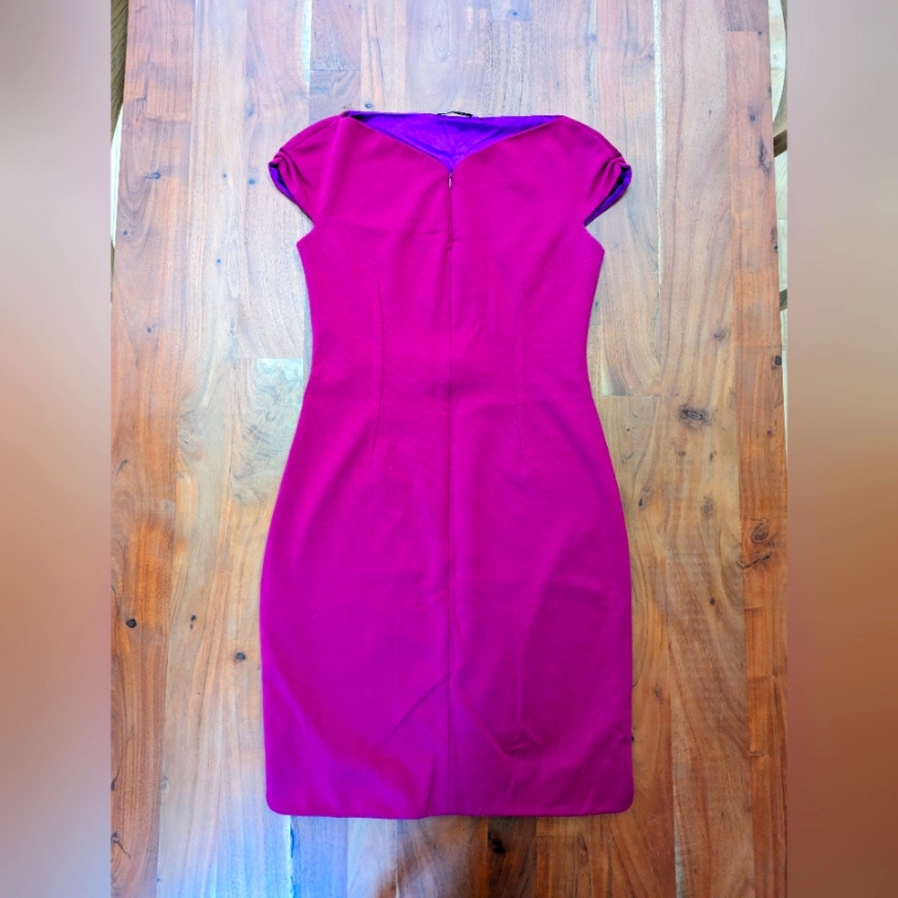 T Tahari Berry front zip fully lined business or cocktail dress, women's 4